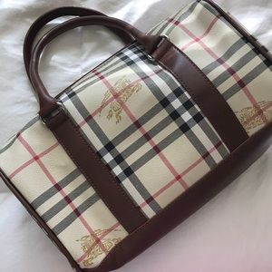Plaid Print Duffel Handbag